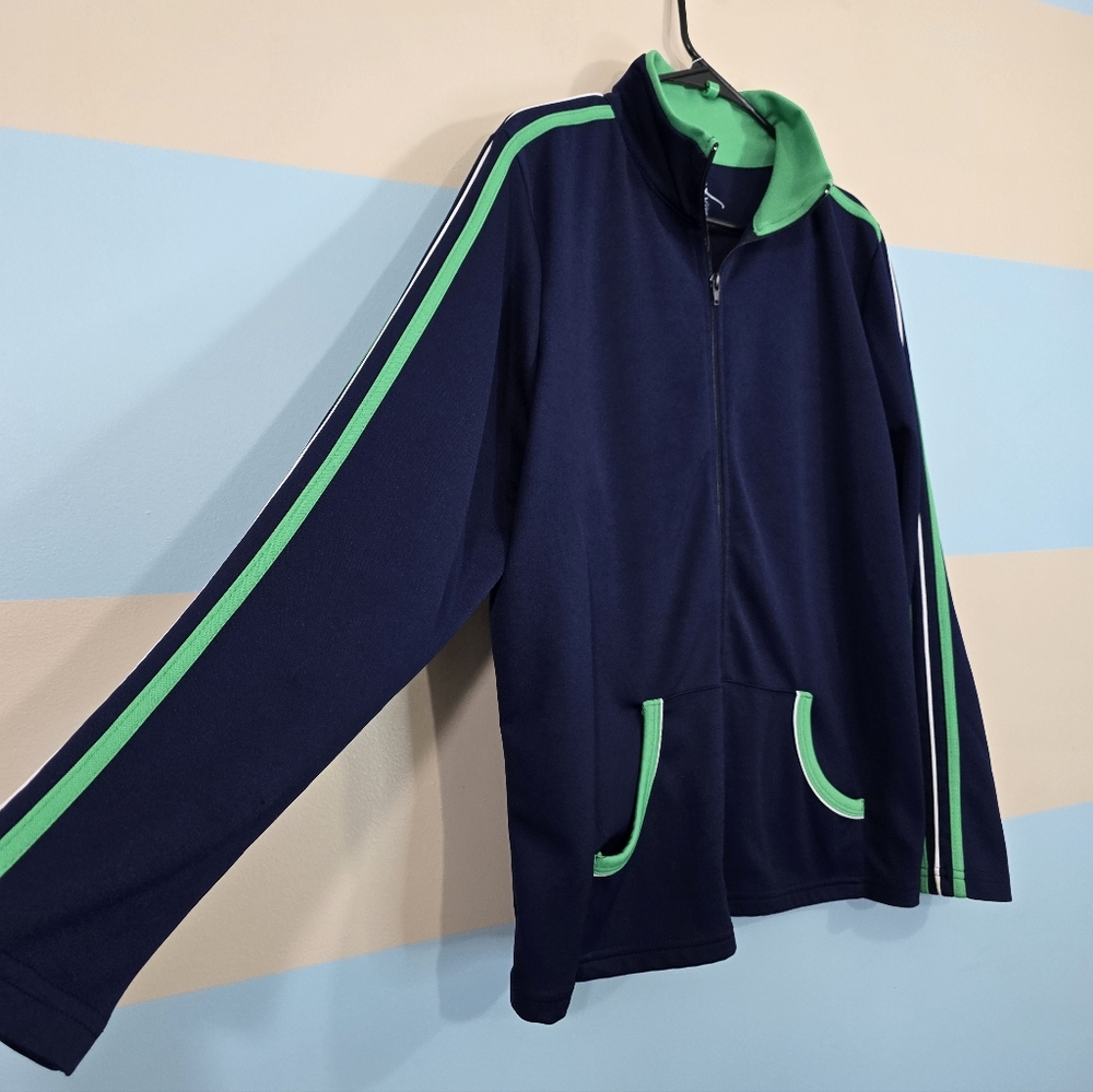 Venezia Women's Athletic Jacket in Navy and Green - Picture 4 of 6